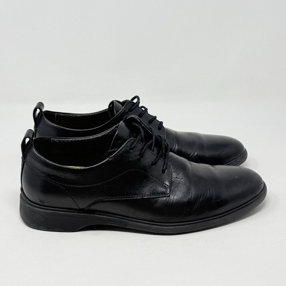 Amberjack The Original Shoes Mens 9 M Black Leather Derby Casual Office Lace Up